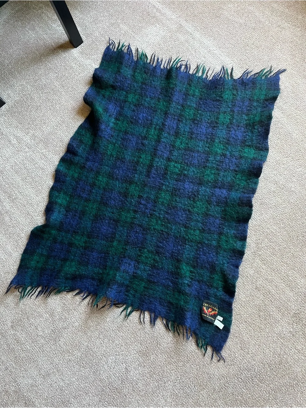 VTG 70’s Creagaran Scottish Woven Mohair Blend Blanket